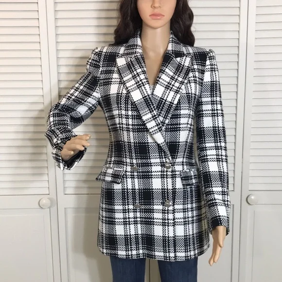 Zara checkered cheap coat
